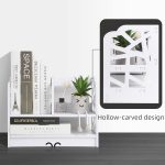 YGYQZ Small Bookshelf for Desktop Storage, Mini Cute Office Desk Shelves White Versatility Organizers for Women, Kids - Image 4